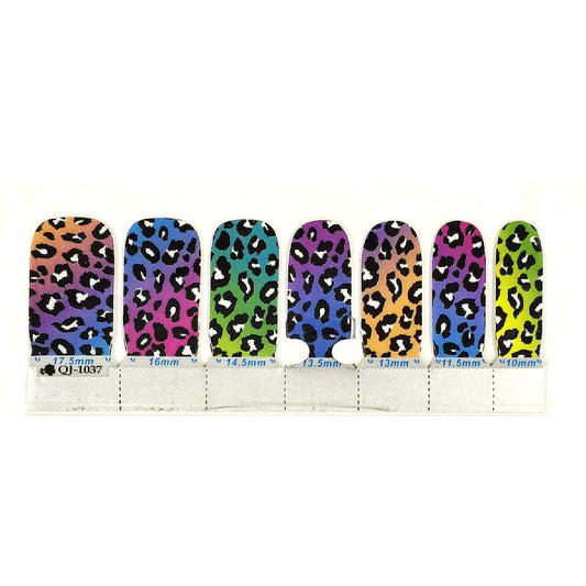 Wrapables Decorative Nail Wraps Nail Stickers Nail Decal, Rainbow Leopard Print