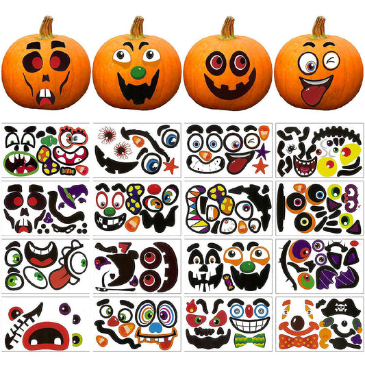 Wrapables DIY Halloween Mini Pumpkin Face Stickers, 32pcs | USA Decoration®