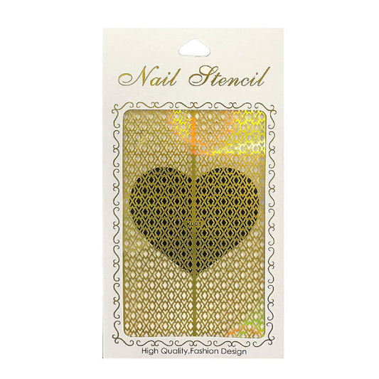 Wrapables Gold Nail Art Guide Large Nail Stencil Sheet - Argyle