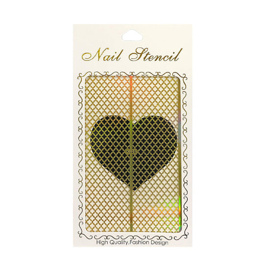 Wrapables Gold Nail Art Guide Large Nail Stencil Sheet - Clover