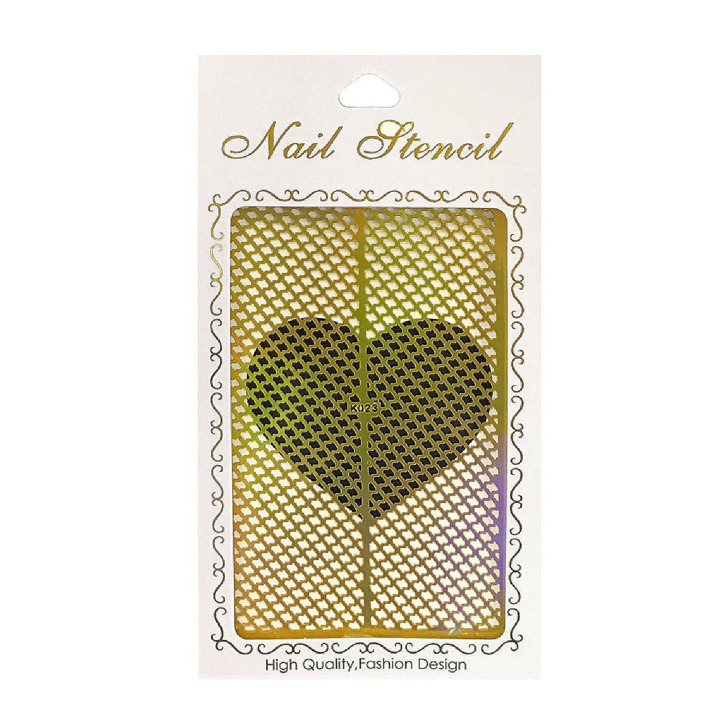 Wrapables Gold Nail Art Guide Large Nail Stencil Sheet - Scroll