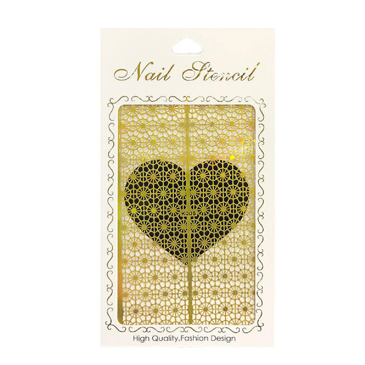 Wrapables Gold Nail Art Guide Large Nail Stencil Sheet - Web