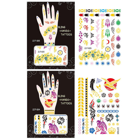 Wrapables Metallic Body Art Hand Tattoos, Adventurous