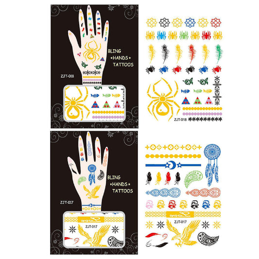 Wrapables Metallic Body Art Hand Tattoos, Arachnid and Dreamer