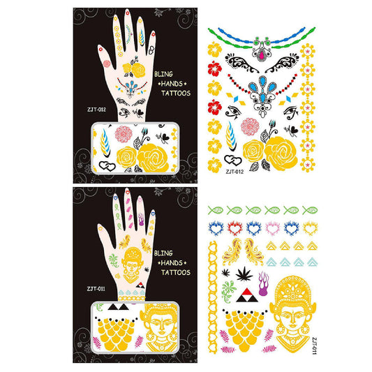Wrapables Metallic Body Art Hand Tattoos, Exotic