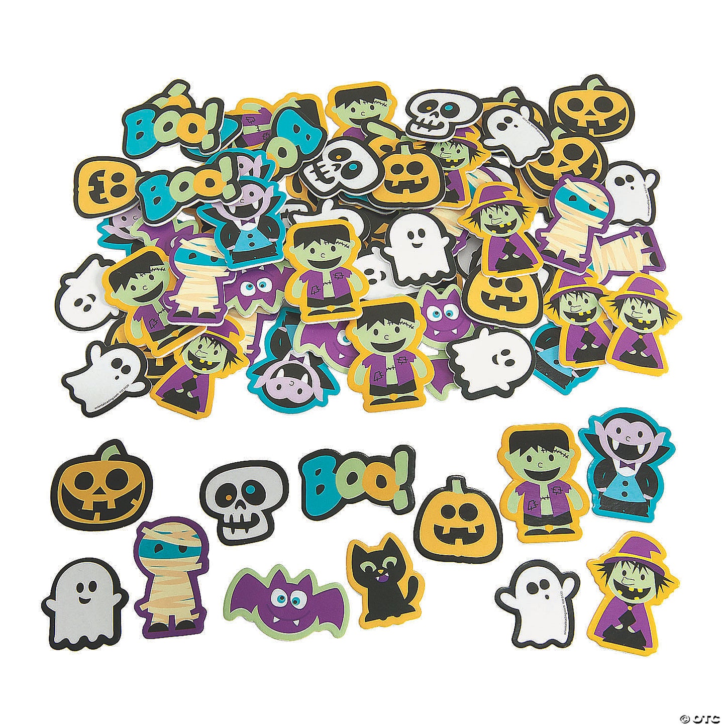 1" - 2" Bulk 72 Pc. Glow-in-the-Dark Halloween Self-Adhesive Foam Shapes | USA Decoration®
