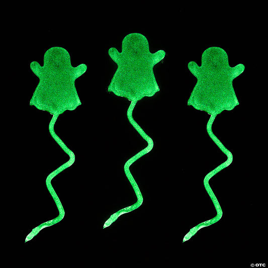 72 Piece(s): 1 3/4 x 8" Bulk Glow-in-the-Dark Sticky Ghosts on String - 72 Pc. | USA Decoration®