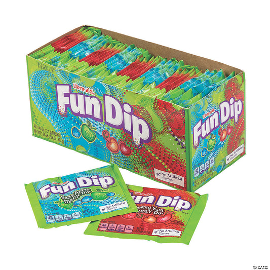 1 lb. 8 oz. Lik-m-aid Fun Dip™ RazzApple & Cherry Candy Packs - 48 Pc. | USA Decoration®