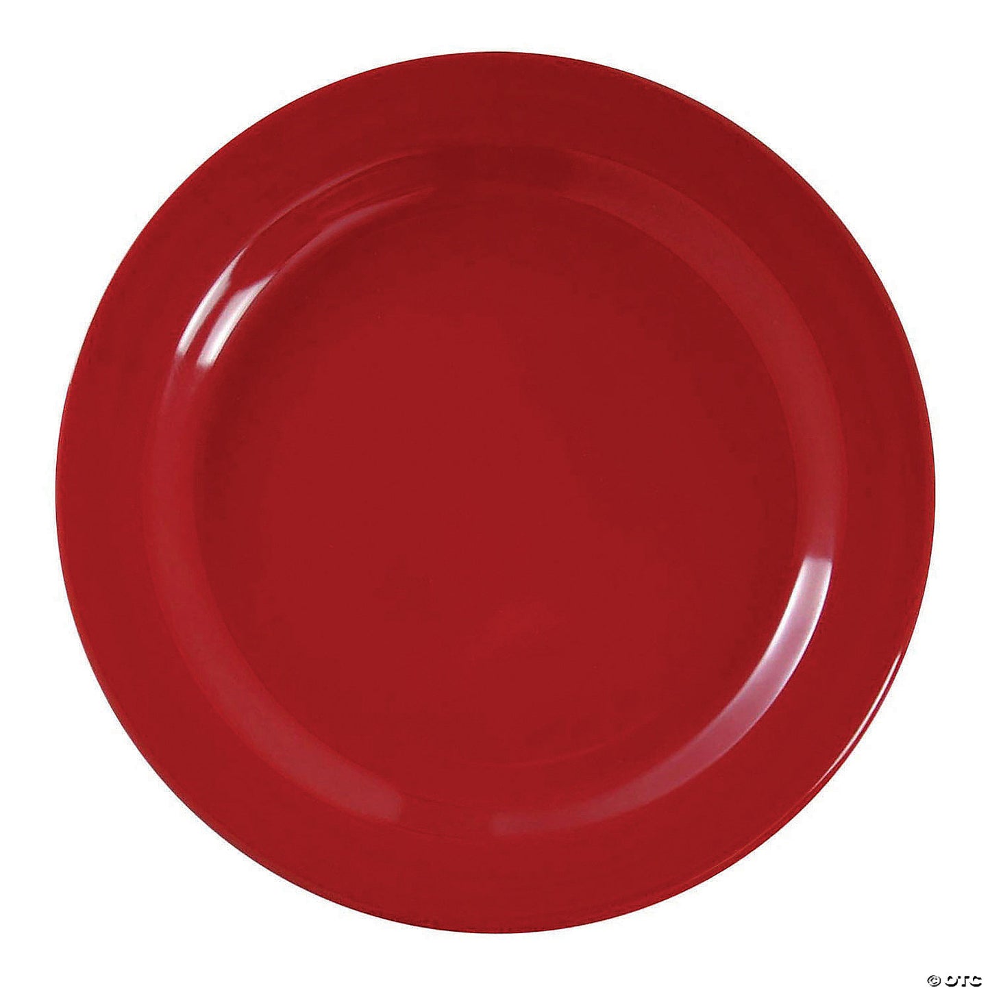 10.25" Solid Red Holiday Round Disposable Plastic Dinner Plates (50 Plates)