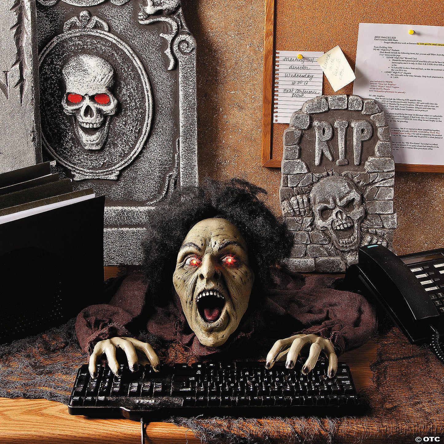 10" x 25" Clawing Zombie Groundbreaker with LED Eyes Halloween Decoration | USA Decoration®