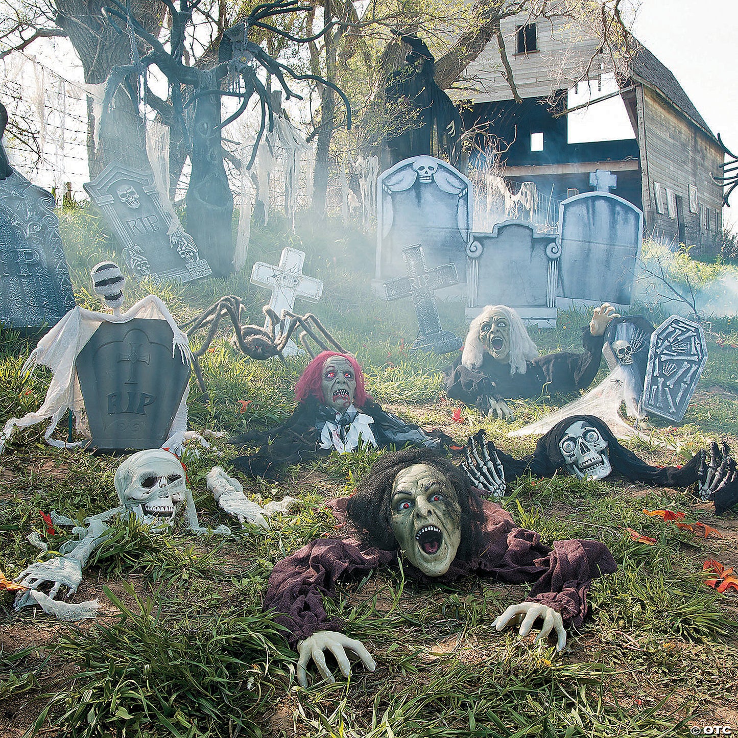 10" x 25" Clawing Zombie Groundbreaker with LED Eyes Halloween Decoration | USA Decoration®