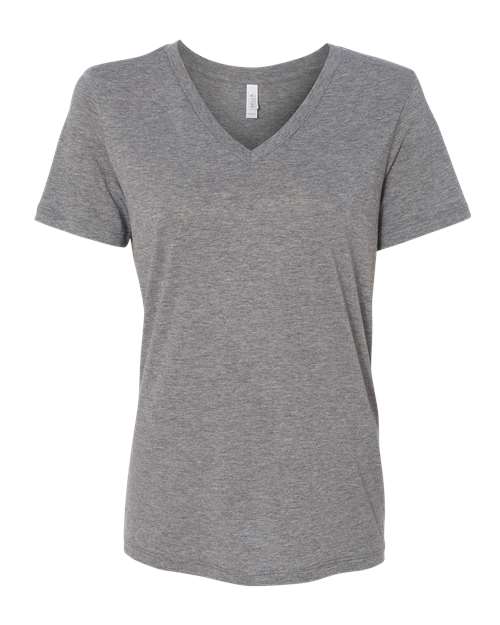 Women's Relaxed Triblend Short Sleeve V-Neck Tee | USA Decoration