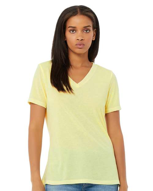 Women's Relaxed Triblend Short Sleeve V-Neck Tee | USA Decoration