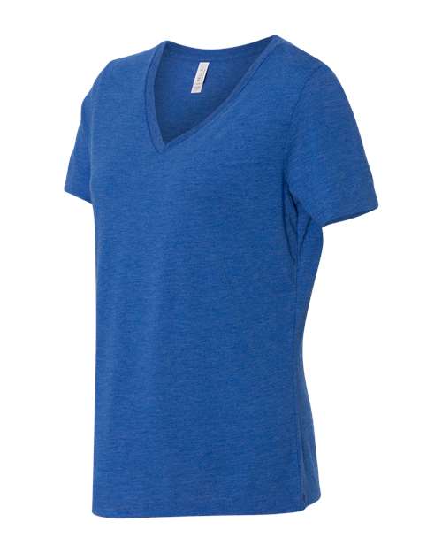 Women's Relaxed Triblend Short Sleeve V-Neck Tee | USA Decoration