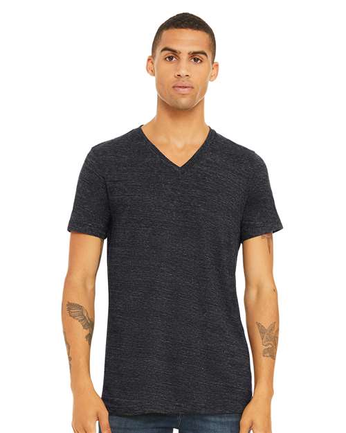 Textured Jersey V-Neck Tee | USA Decoration