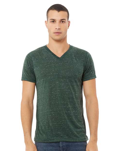 Textured Jersey V-Neck Tee | USA Decoration