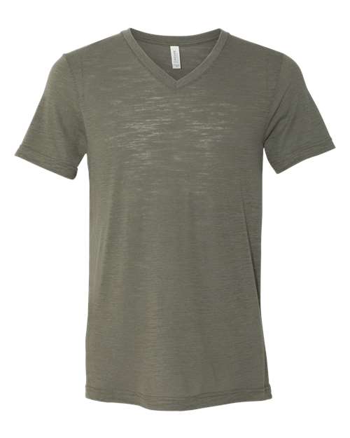 Textured Jersey V-Neck Tee | USA Decoration