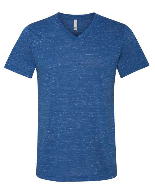 Textured Jersey V-Neck Tee | USA Decoration