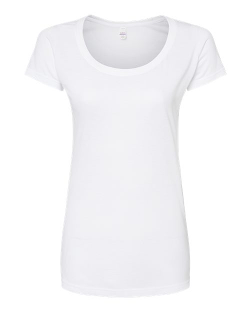 Women's Poly-Rich Scoop Neck T-Shirt | USA Decoration
