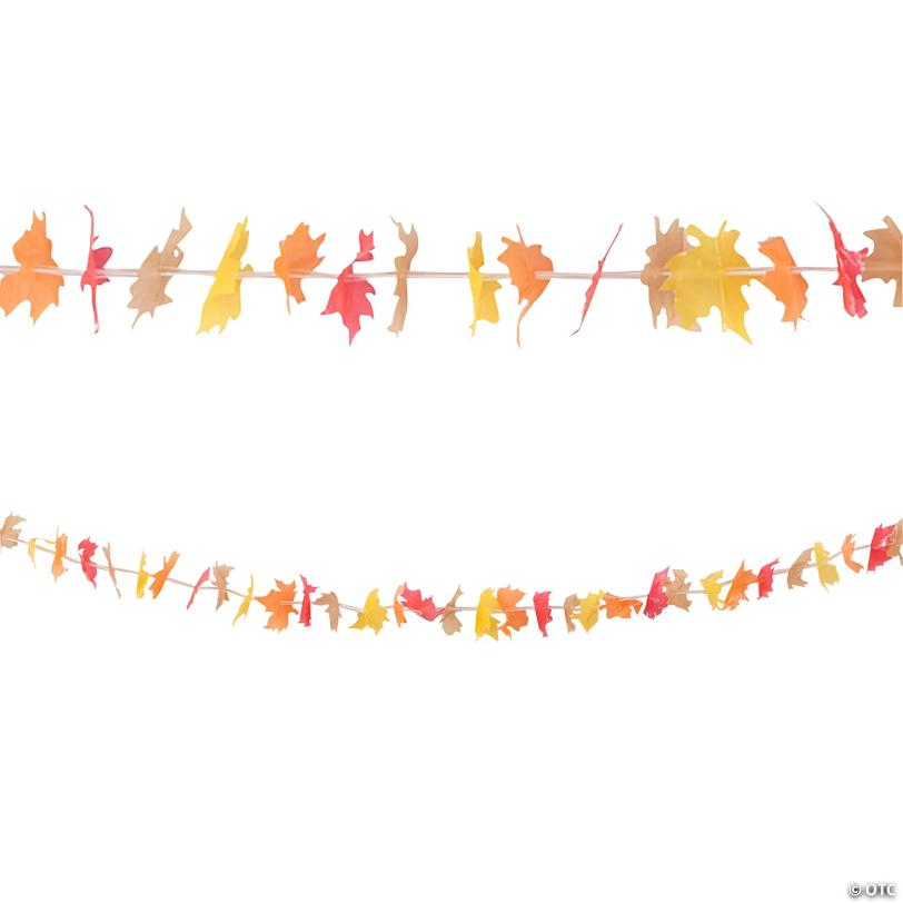 100 Ft. Fall Colors Maple Leaf Ready-to-Hang Plastic Garland