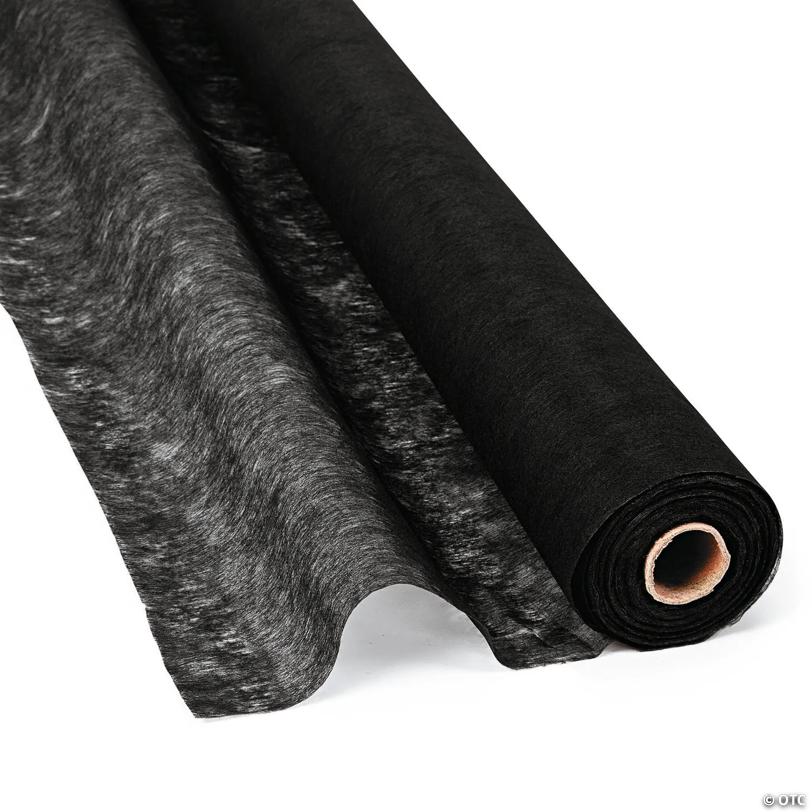100 Ft. x 3 Ft. Solid Black Fabric Gossamer Roll Decorating Drape | USA Decoration®