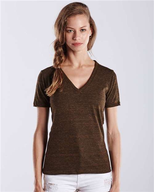 Women's V-Neck Overdyed Tee | USA Decoration