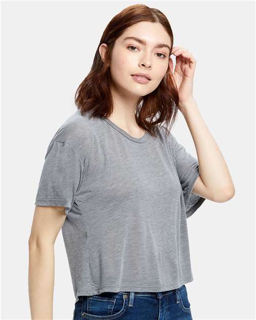 Women's Boxy Open Neck Tee | USA Decoration