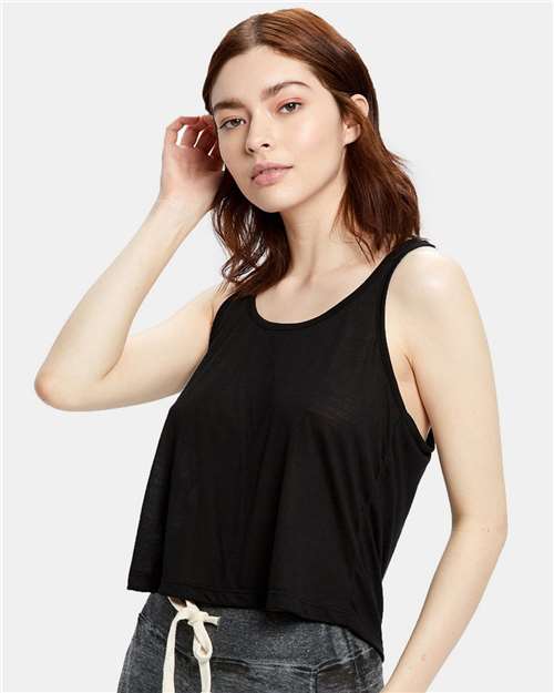 Women's Sheer Cropped Racer Tank Top | USA Decoration