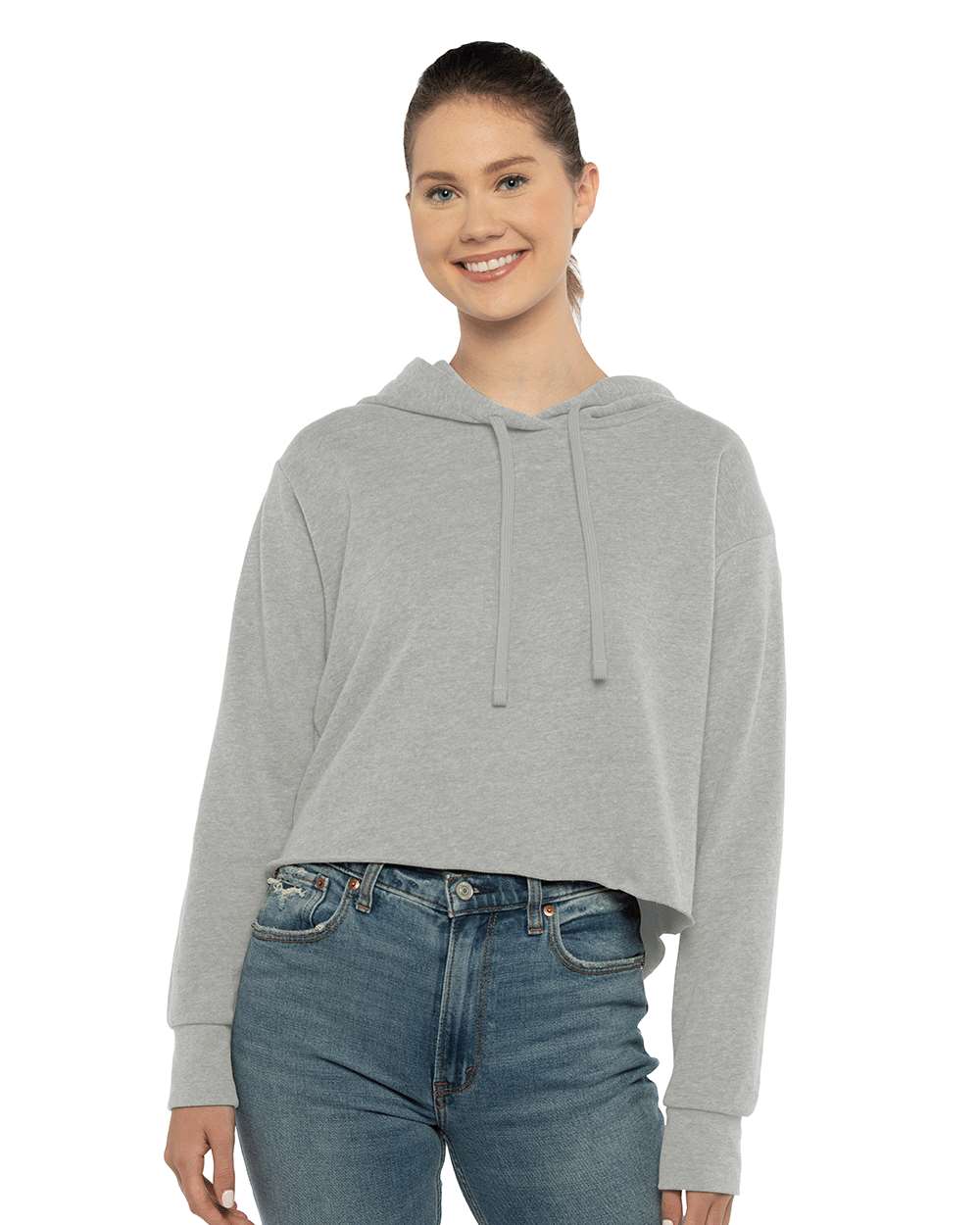 Women's Sueded Fleece Crop Hooded Sweatshirt | USA Decoration