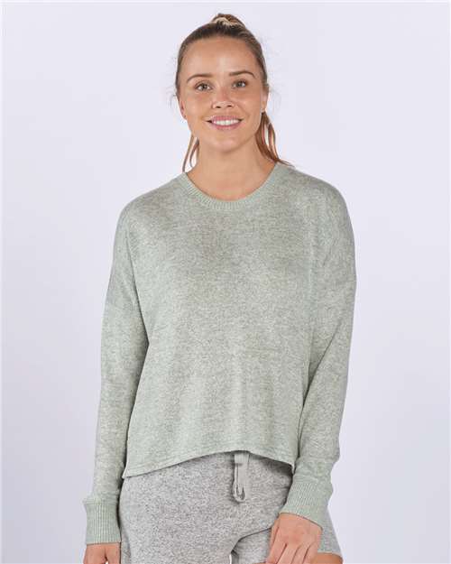 Women's Cuddle Fleece Boxy Crewneck Pullover | USA Decoration