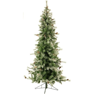 Unlit 7.5-ft Buffalo fir Slim Artificial Christmas Tree | USA Decoration®