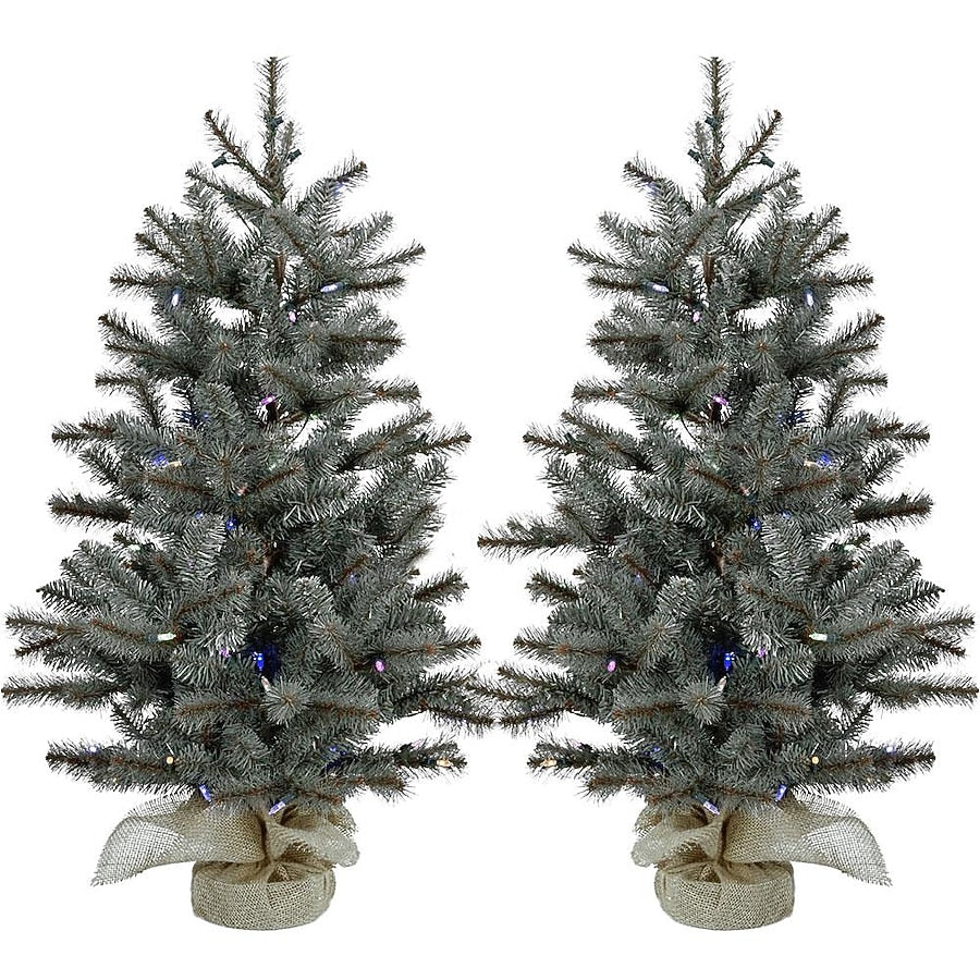 2-ft Pine Pre-lit Artificial Christmas Tree with Multicolor LED Lights | USA Decoration®