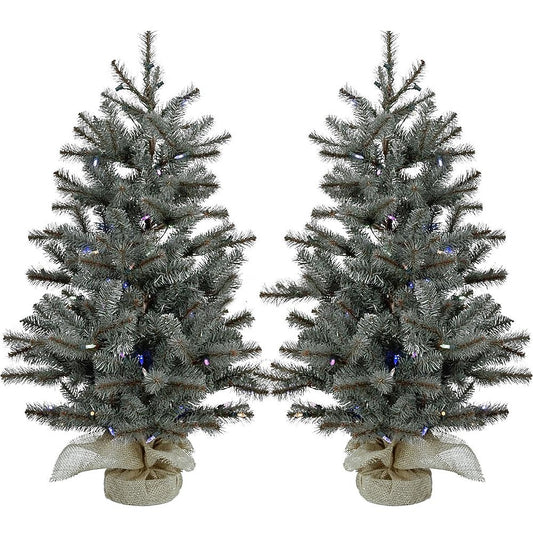 2-ft Pine Pre-lit Artificial Christmas Tree with Multicolor LED Lights | USA Decoration®