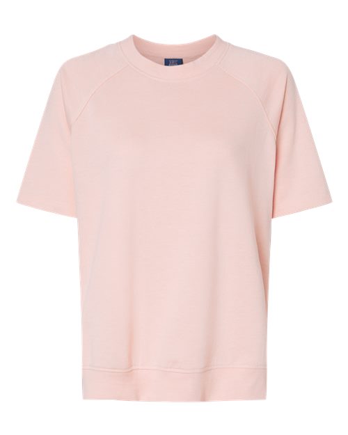 Women's French Terry Short Sleeve Crewneck Pullover | USA Decoration