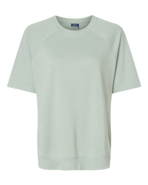Women's French Terry Short Sleeve Crewneck Pullover | USA Decoration
