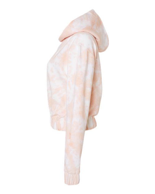 Women's Sueded Fleece Tie-Dyed Crop Hooded Sweatshirt | USA Decoration