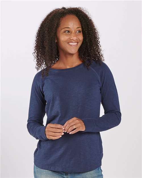 Women's Solid Preppy Patch Long Sleeve T-Shirt | USA Decoration
