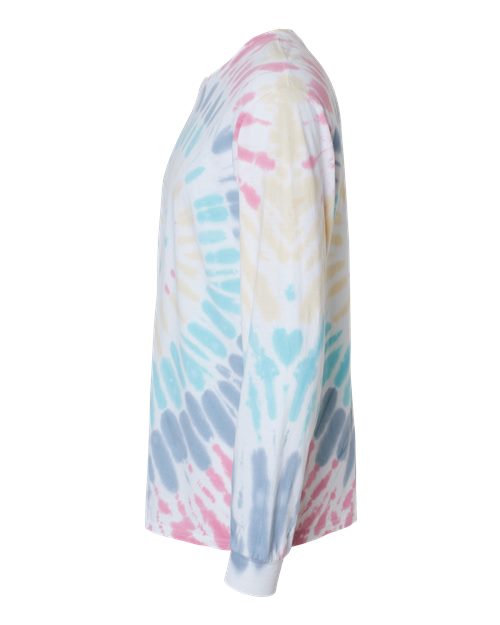 Multi-Color Spiral Tie-Dyed Long Sleeve T-Shirt | USA Decoration