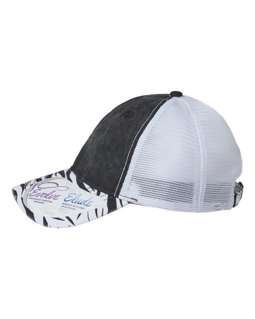 Women's Printed Visor with Mesh Back Cap | USA Decoration