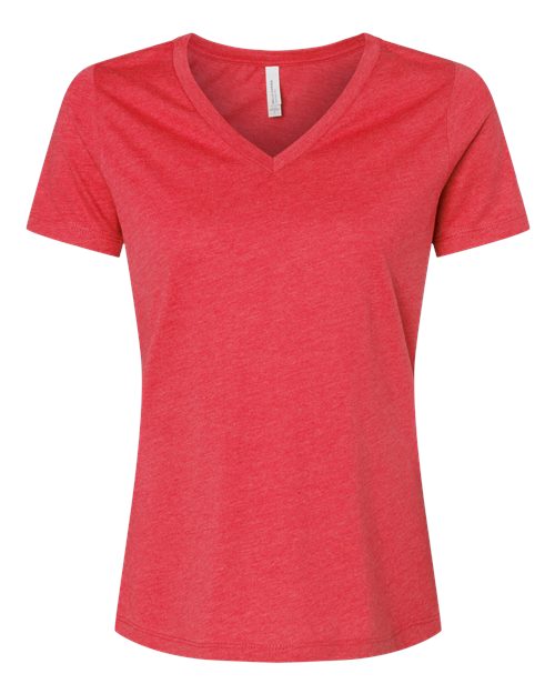 Women's Relaxed Heather CVC V-Neck Tee | USA Decoration