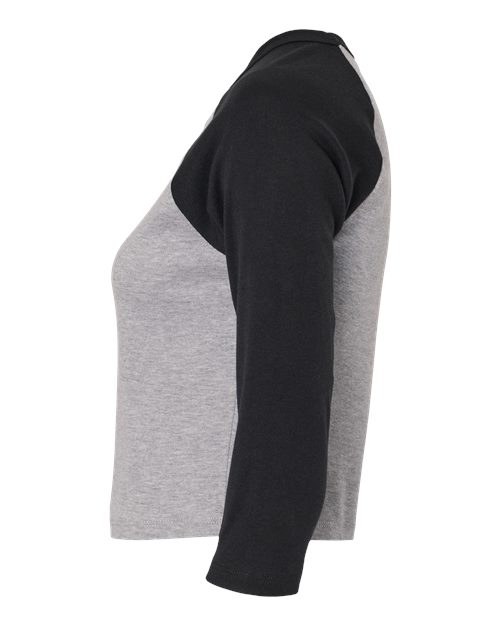 Women's Micro Rib 3/4 Raglan Sleeve Baby Tee | USA Decoration