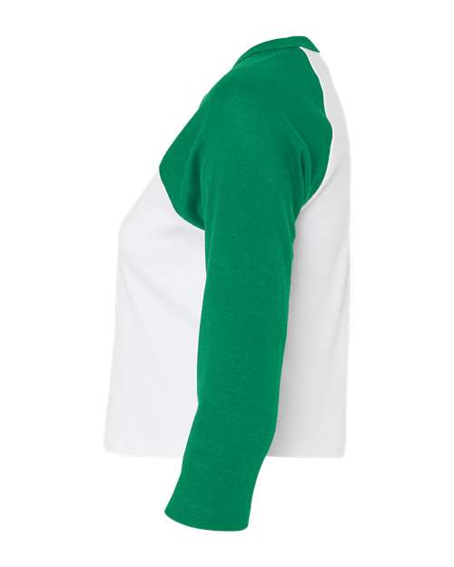 Women's Micro Rib 3/4 Raglan Sleeve Baby Tee | USA Decoration