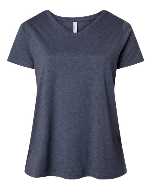 Curvy Collection Women's Fine Jersey V-Neck Tee | USA Decoration
