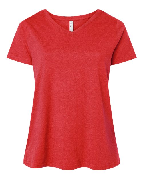 Curvy Collection Women's Fine Jersey V-Neck Tee | USA Decoration