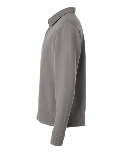 Unisex Garment-Dyed Polo Collar Sweatshirt