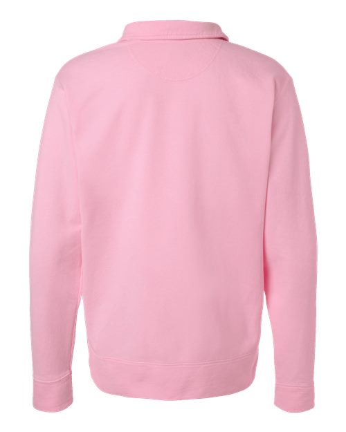 Unisex Garment-Dyed Polo Collar Sweatshirt
