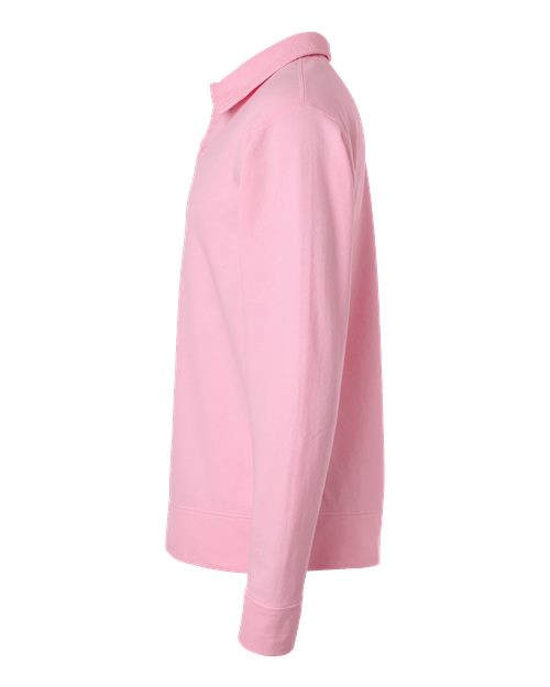 Unisex Garment-Dyed Polo Collar Sweatshirt