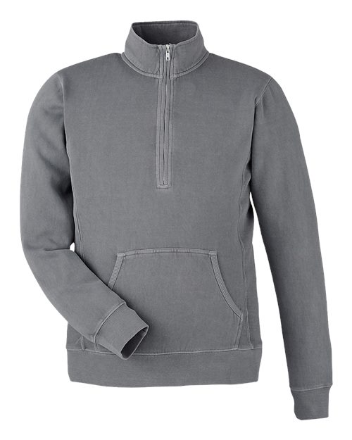 Pigment-Dyed Fleece Quarter-Zip Pullover | USA Decoration
