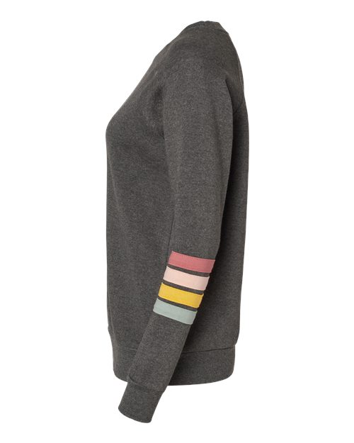 Women's Striped Sleeves Crewneck Sweatshirt | USA Decoration