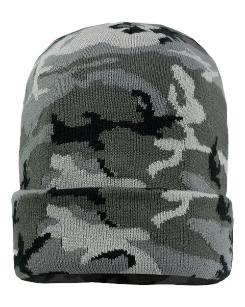 12" Solid Cuffed Beanie by USA Decoration | Acrylic Knit Hat with Adjustable 3" Cuff